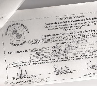 CERTIFICADO DE SEGURIDAD
