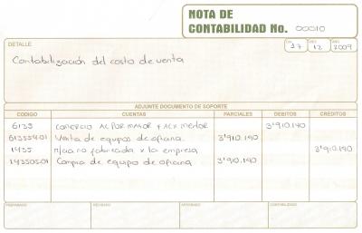 NOTA DE CONTABILIDAD